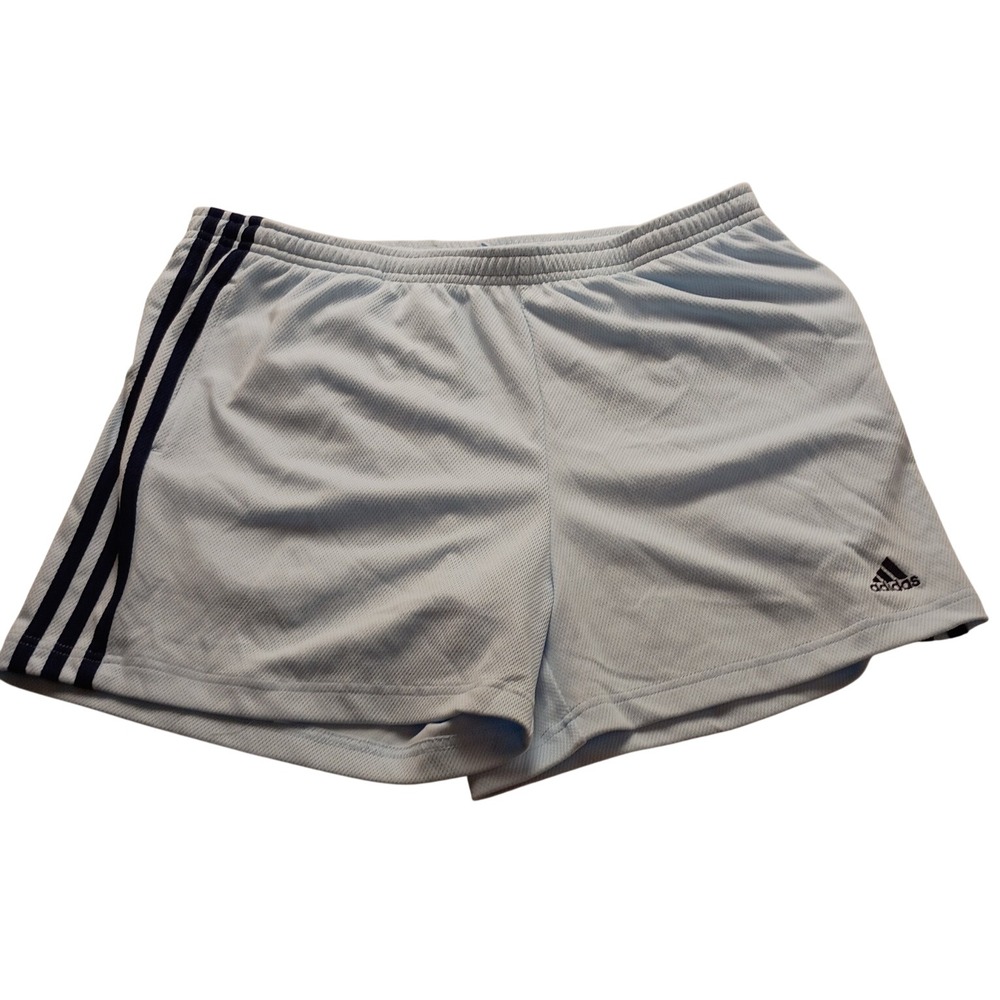 Adidas Shorts Women's 3-Stripe Mesh Athletic Blue Gym Running Size L Lightweight
